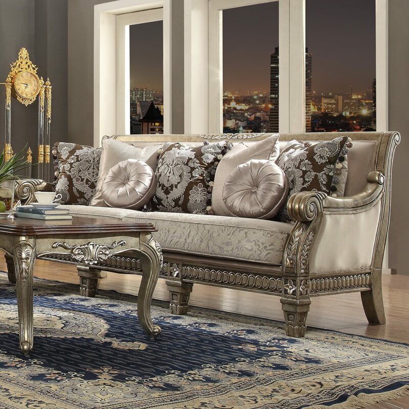 Golden Nutmeg Sofa Hd-303 By Homey Design | Mobilia Cleopatra 3 Golden Nutmeg Sofa HD-303 By Homey Design - Image 1