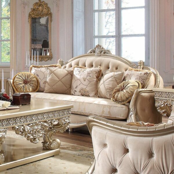 Golden Silver & Metallic Gold Sofa HD-661 By Homey Design