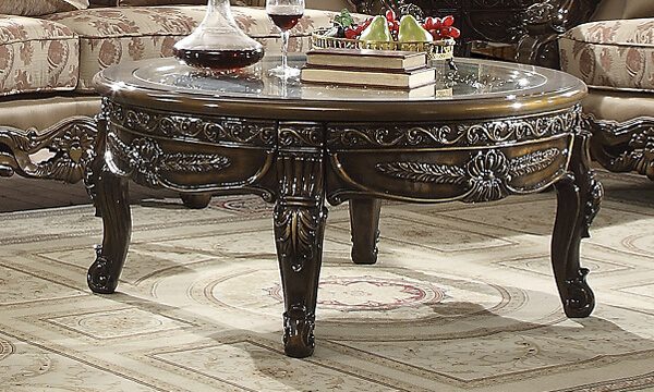 Met Ant Gold & Perfect Brown End Table Hd-1545 By Homey Design | Mobilia Cleopatra 3 Met Ant Gold & Perfect Brown End Table HD-1545 By Homey Design - Image 1