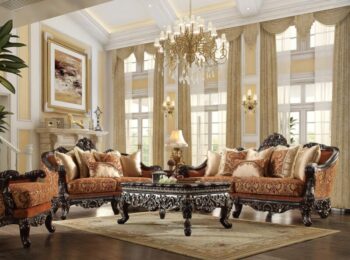 Brown Mahogany 3PCs Sofa Set HD-2627 By Homey Design