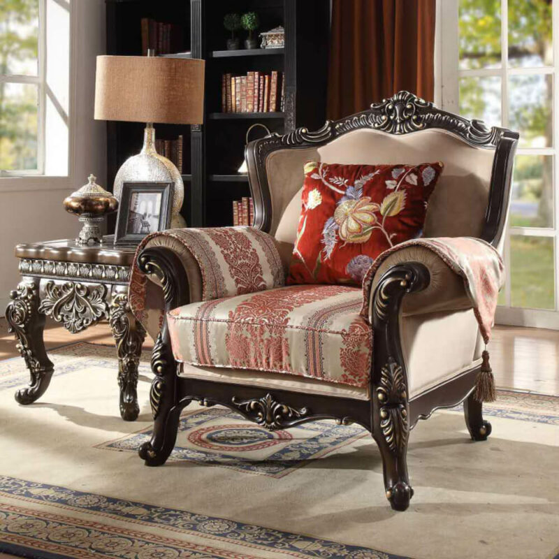 Brown Mahogany Chair Hd-2638D By Homey Design | Mobilia Cleopatra 3 Brown Mahogany Chair HD-2638D By Homey Design - Image 1