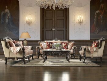Brown Victorian Mahogany 3PCs Sofa Set HD-2638D By Homey Design