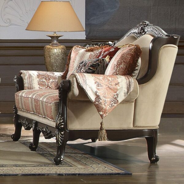 Brown Victorian Mahogany 3PCs Sofa Set HD-2638D By Homey Design - Image 3