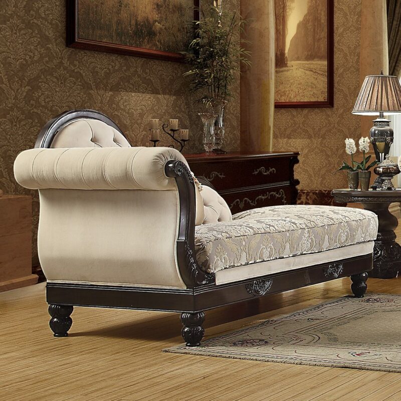 Brown Mahogany Chaise/Loveseat Hd-2651 By Homey Design | Mobilia Cleopatra 3 Brown Mahogany Chaise/Loveseat HD-2651 By Homey Design - Image 1