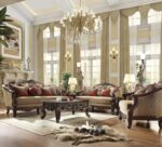 Extra Drk Walnut & SM Hazelnut Finish 3PCs Sofa Set HD-2655 By Homey Design