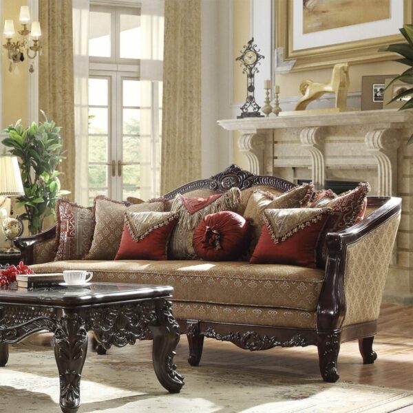 Extra Drk Walnut & SM Hazelnut Finish 3PCs Sofa Set HD-2655 By Homey Design - Image 2