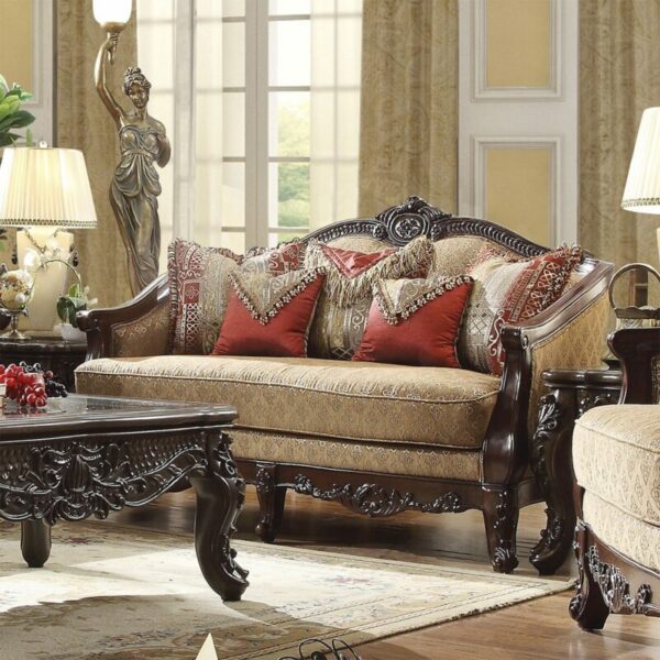 Extra Drk Walnut & SM Hazelnut Finish 3PCs Sofa Set HD-2655 By Homey Design - Image 3