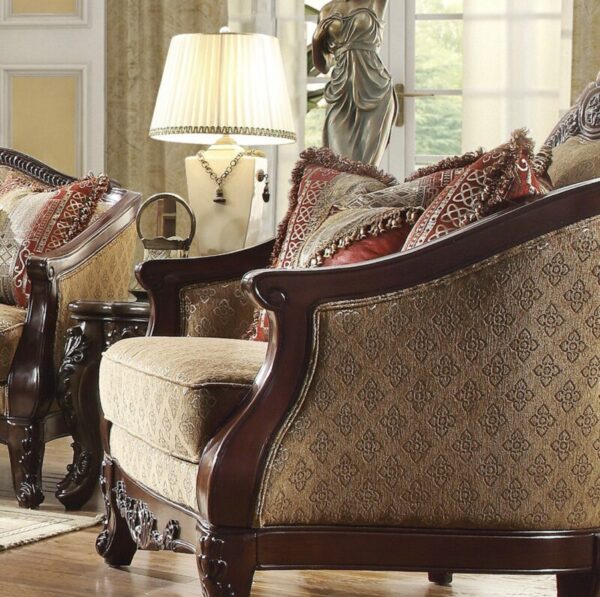 Extra Drk Walnut & SM Hazelnut Finish 3PCs Sofa Set HD-2655 By Homey Design - Image 4