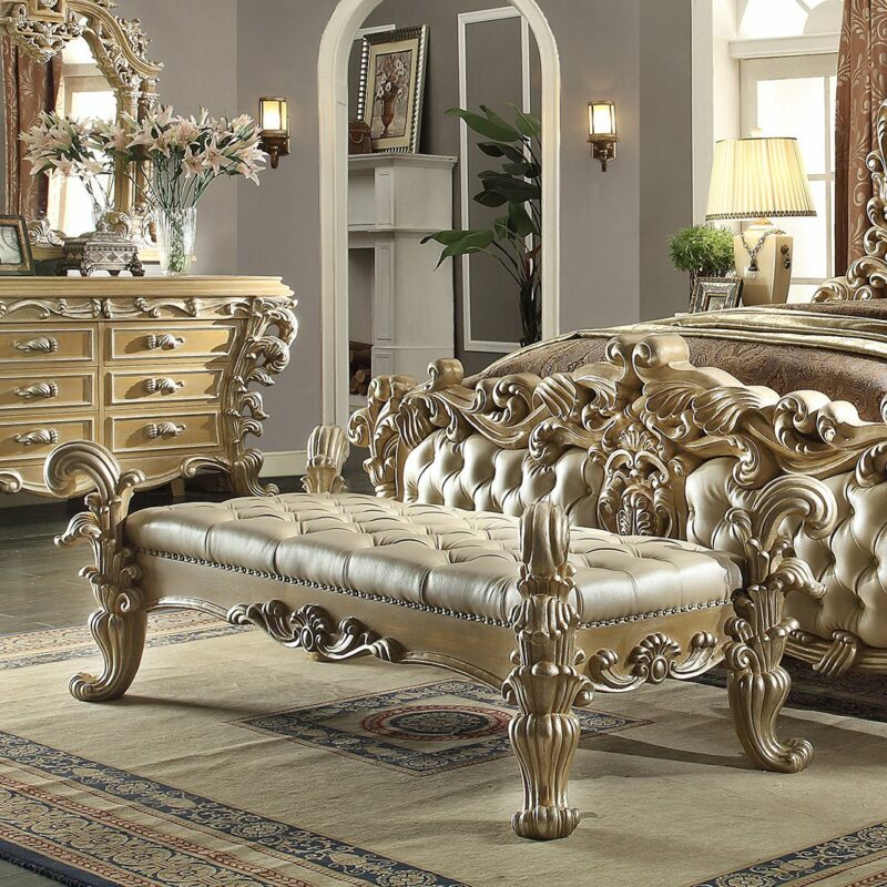 Pickle Frost & Antique Silver Bench Hd-7012 By Homey Design | Mobilia Cleopatra 3 Pickle Frost & Antique Silver Bench HD-7012 By Homey Design - Image 1