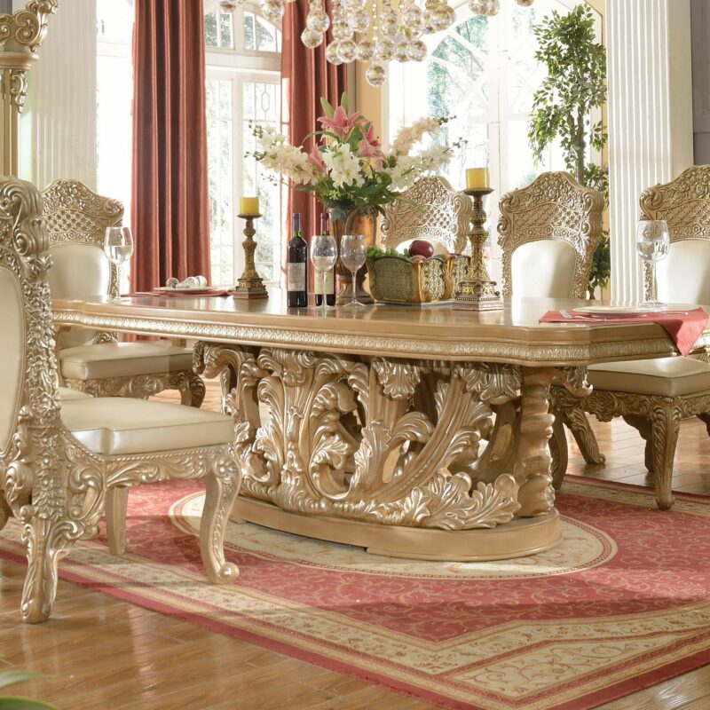 Pickle Frost & Antique Silver Dining Table Hd-7012 By Homey Design | Mobilia Cleopatra 3 Pickle Frost & Antique Silver Dining Table HD-7012 By Homey Design - Image 1