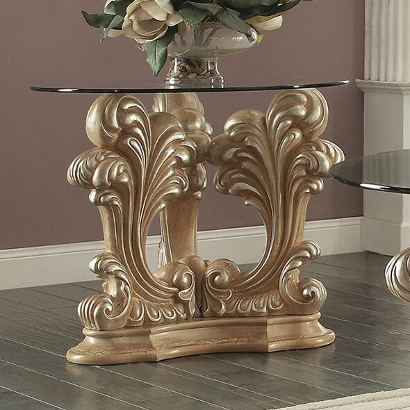 Pickle Frost & Antique Silver End Table Hd-7012 By Homey Design | Mobilia Cleopatra 3 Pickle Frost & Antique Silver End Table HD-7012 By Homey Design - Image 1