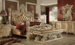 Pickle Frost & Silver Victorian California King Bed HD-7266 By Homey Design