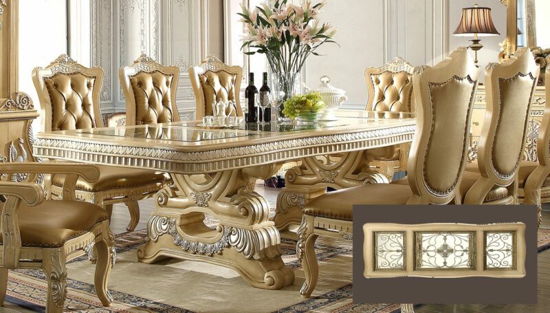 Pickle Frost & Antique Silver Dining Table Hd-7266 By Homey Design | Mobilia Cleopatra 3 Pickle Frost & Antique Silver Dining Table HD-7266 By Homey Design - Image 1