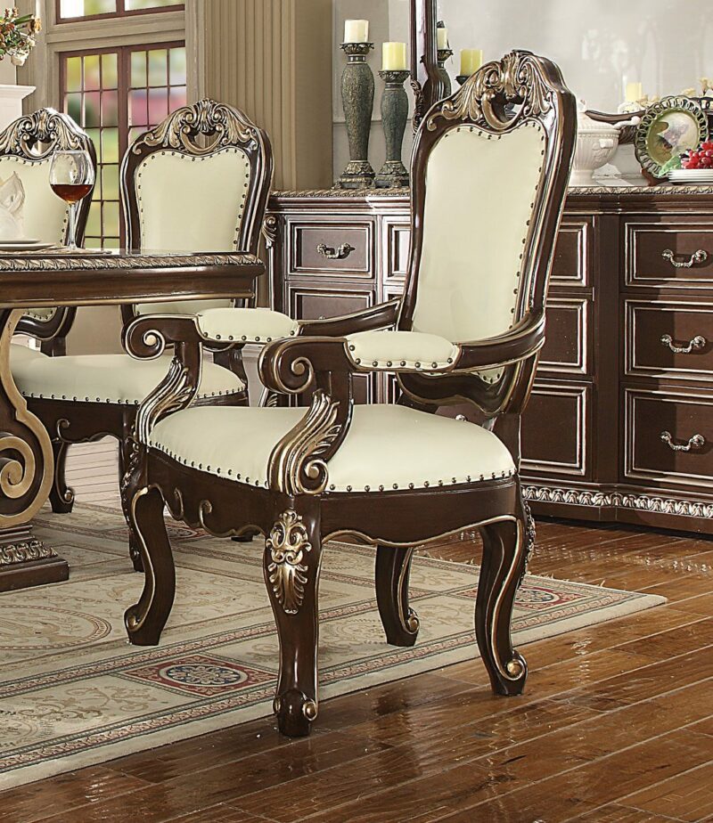 Brown Cherry Arm Chair Hd-8013 By Homey Design | Mobilia Cleopatra 3 Brown Cherry Arm Chair HD-8013 By Homey Design - Image 1