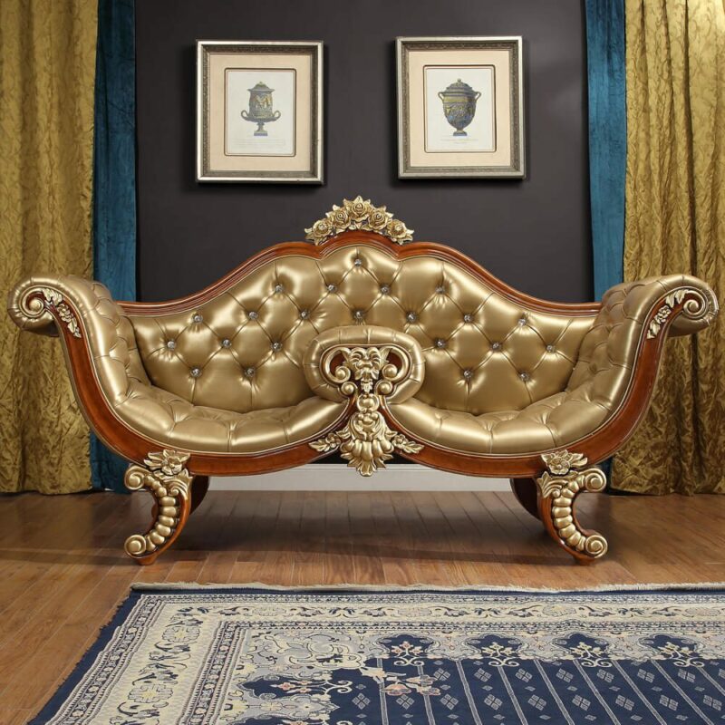 Luxury Crystal Tufted Leather Bench Homey Design Hd-8024 | Mobilia Cleopatra 3 Luxury Crystal Tufted Leather Bench Homey Design HD-8024 - Image 1