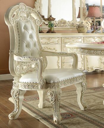 White Gloss Finish Arm Chair HD-8089 By Homey Design |
