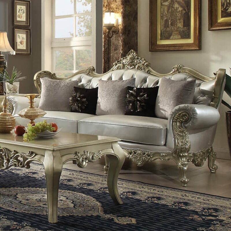 Belle Silver Sofa Hd-13006 By Homey Design | Mobilia Cleopatra 3 Belle Silver Sofa HD-13006 By Homey Design - Image 1