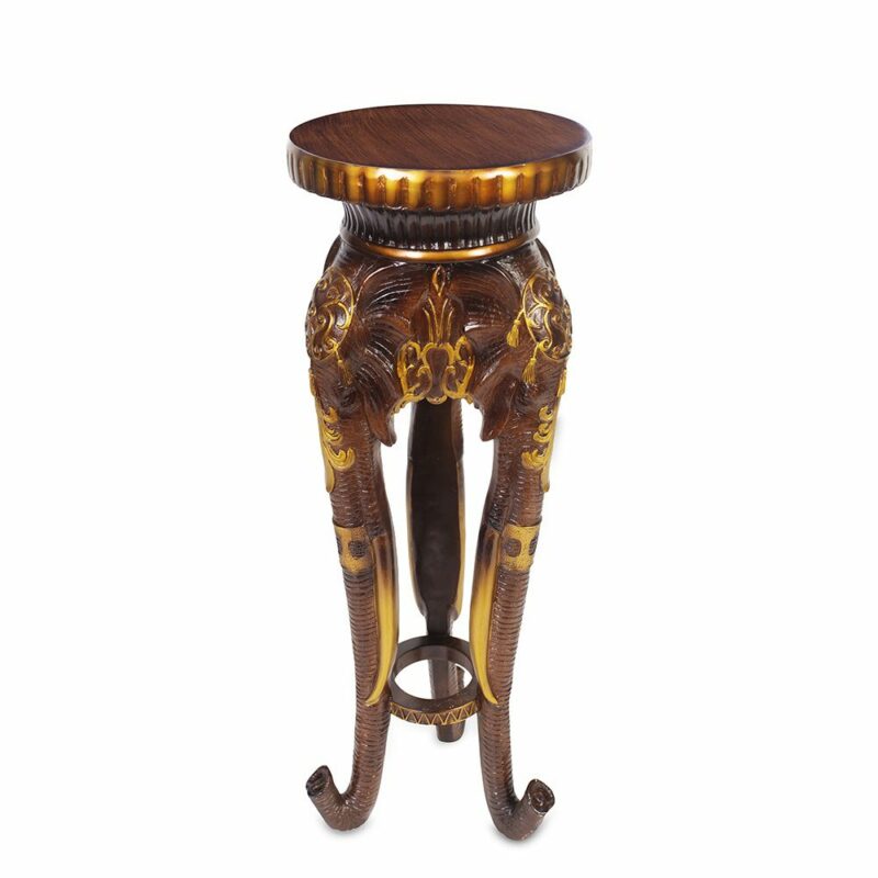 Mahogany & Gold Pedestal Hd-15 By Homey Design | Mobilia Cleopatra 3 Mahogany & Gold Pedestal HD-15 By Homey Design - Image 1