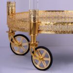 Golden Brass Bar Cart HD-352 By Homey Design - Image 3