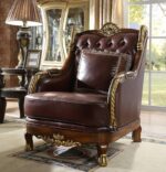 Mahogany & Metallic Bright Gold HD-89 3PC Sofa Set By Homey Design - Image 2