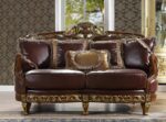 Mahogany & Metallic Bright Gold HD-89 3PC Sofa Set By Homey Design - Image 3