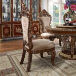 Dark Mocha & Metallic Gold 5PCs Round Dining Set HD-1803 By Homey Design - Image 3