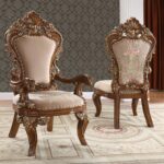 Dark Mocha & Metallic Gold 5PCs Round Dining Set HD-1803 By Homey Design - Image 4