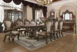 Dark Mocha & Metallic Gold Rectangle Table HD-1803 By Homey Design - Image 2