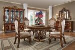 Dark Mocha & Metallic Gold Round Table HD-1803 By Homey Design - Image 2