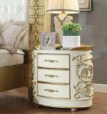 Ivory & Metallic Gold 4PC Eastern King Bedroom Set HD-8032 By Homey Design - Image 2