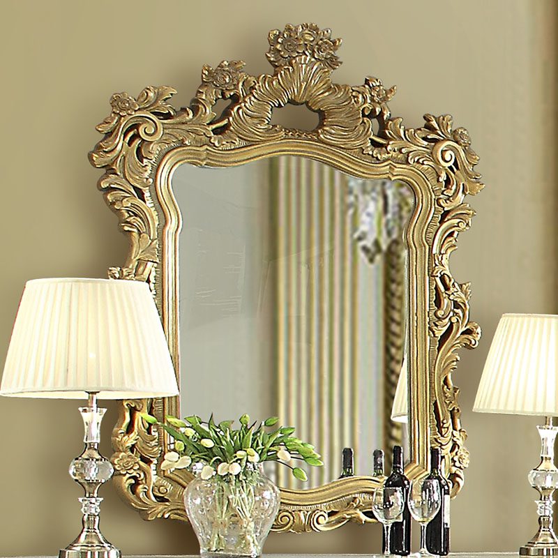 Ivory & Metallic Gold Mirror Hd-8032 By Homey Design | Mobilia Cleopatra 3 Ivory & Metallic Gold Mirror HD-8032 By Homey Design - Image 1