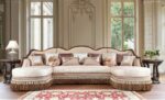 Brown Cherry Double Chaise Sectional Sofa HD-91626 By Homey Design