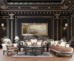 Black Enamel Finish 3PC Sofa Set HD-9666 By Homey Design