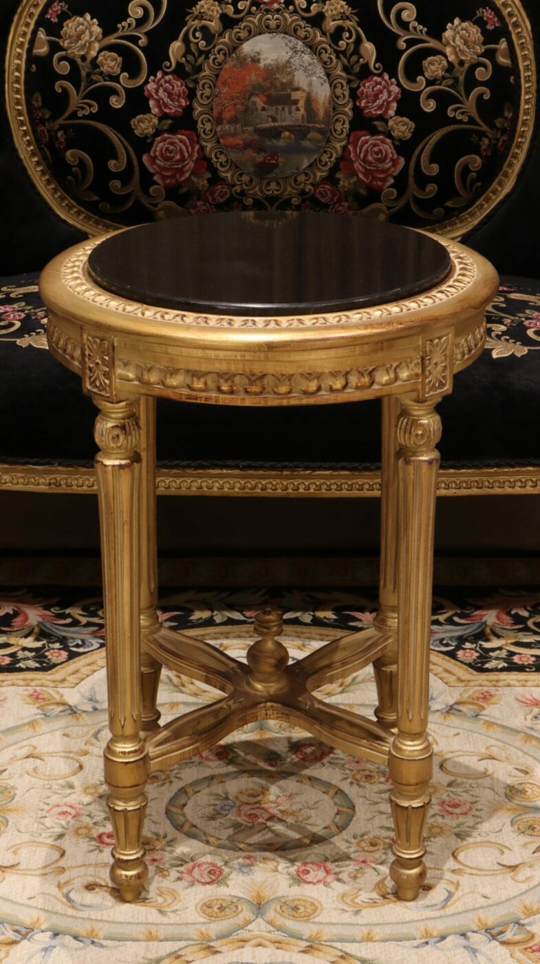 Handmade Gold Black Galaxy End Table | Mobilia Cleopatra 3 Handmade Gold Black Galaxy End Table - Image 1