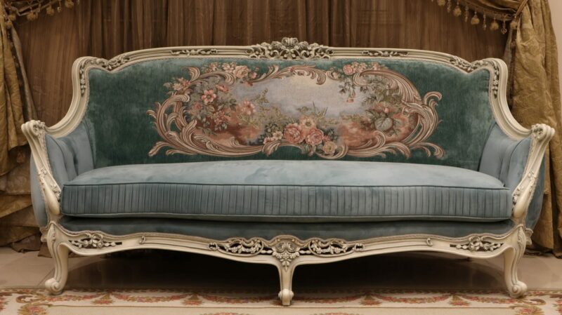 Handmade Fairuz Mint Green Sofa | Mobilia Cleopatra 3 Handmade Fairuz Mint Green Sofa - Image 1