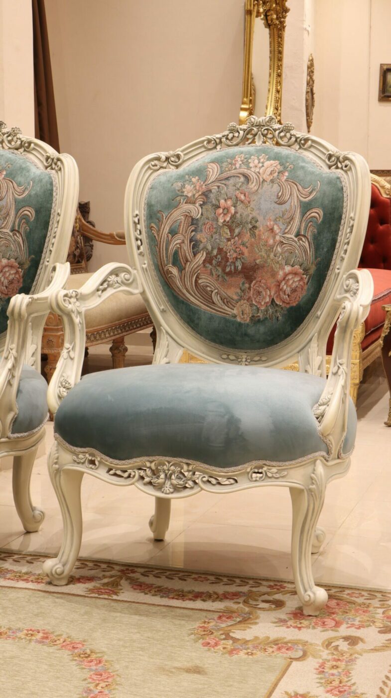 Handmade Fairuz Mint Green Chair | Mobilia Cleopatra 3 Handmade Fairuz Mint Green Chair - Image 1