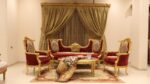Handmade King Gold Red Sofa - Image 7