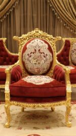 Handmade King Gold Red Chair