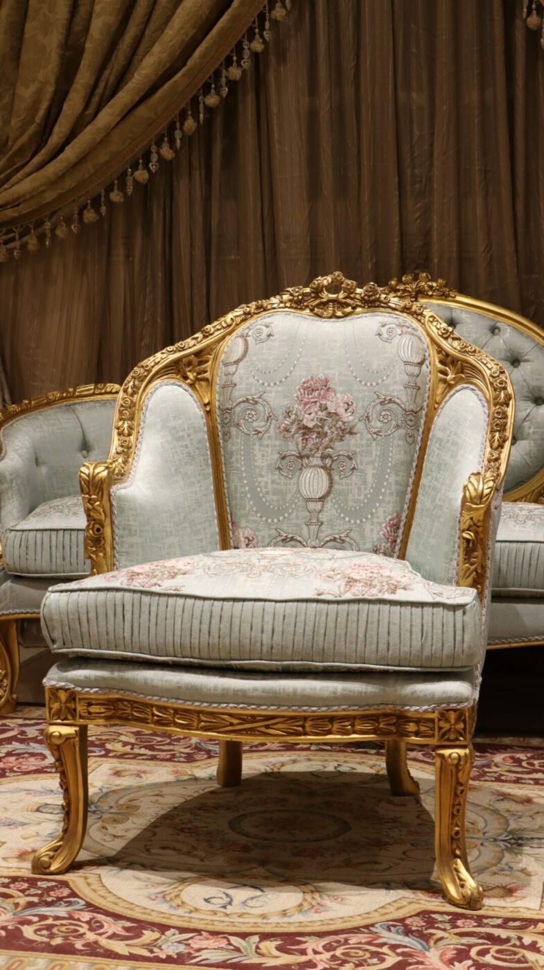 Handmade Gold Green Pistachio Chair | Mobilia Cleopatra 3 Handmade Gold Green Pistachio Chair - Image 1