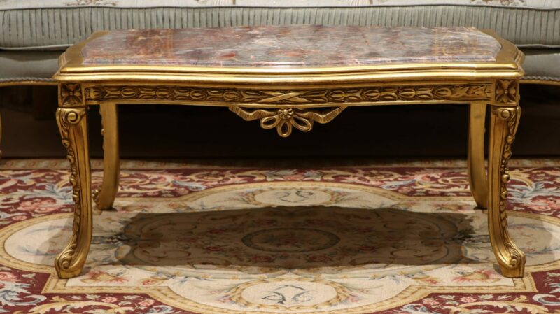 Handmade Gold Green Pistachio Coffee Table | Mobilia Cleopatra 3 Handmade Gold Green Pistachio Coffee Table - Image 1