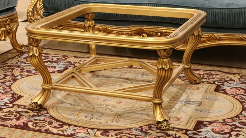 Handmade Gold Green Angels Coffee Table | Mobilia Cleopatra 3 Handmade Gold Green Angels Coffee Table - Image 1