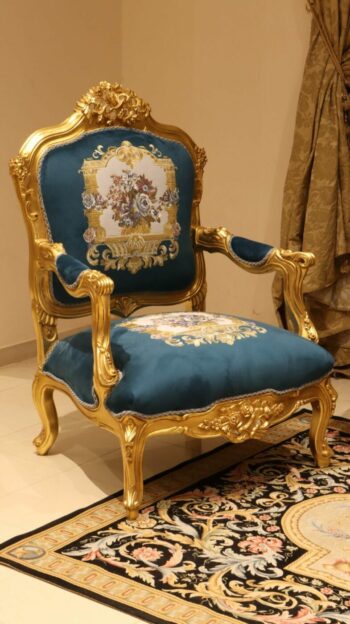Handmade Gold Sand Blue Navy Chair 2 |