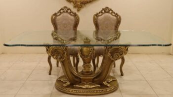 Handmade Palm Gold Dinning Table