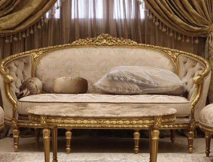 Handmade Gold Coffee Tree Sofa | Mobilia Cleopatra 3 Handmade Gold Coffee Tree Sofa - Image 1