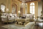 Metallic Bright Gold 3PCs Sofa Set HD-105 By Homey Design