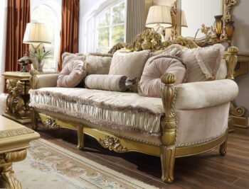 Metallic Bright Gold Sofa HD-105 By Homey Design