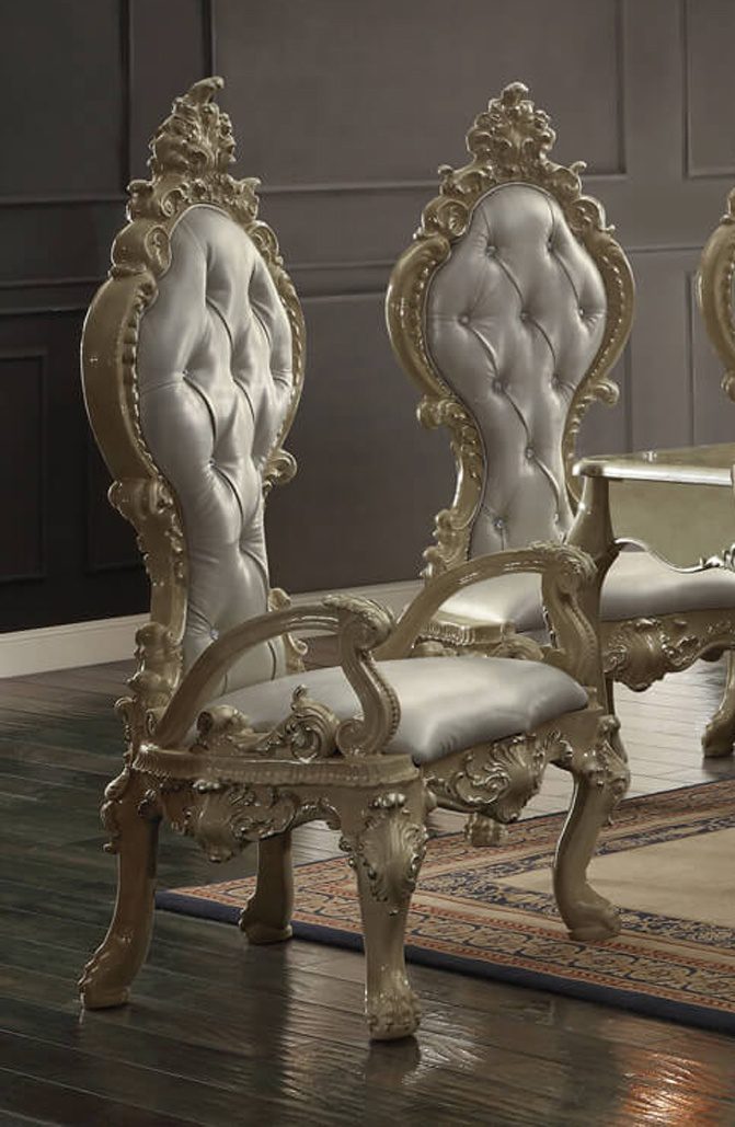 Champagne Gold Arm Chair Hd-13012-G By Homey Design | Mobilia Cleopatra 3 Champagne Gold Arm Chair HD-13012-G By Homey Design - Image 1