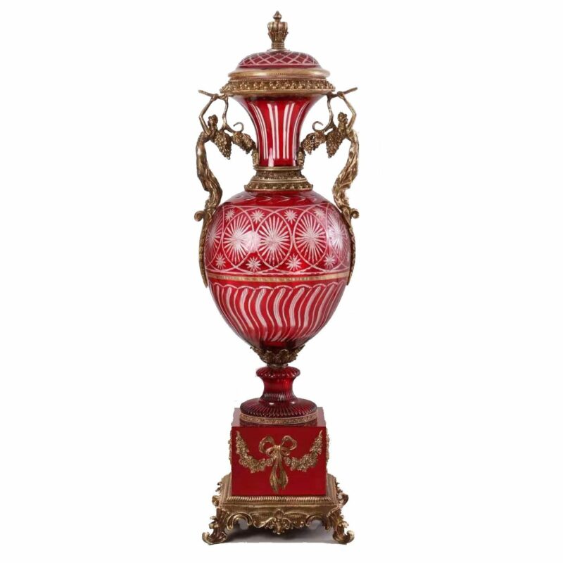 Bronze Ruby Victorian Palace Vase Hd-180083 By Homey Design | Mobilia Cleopatra 3 Bronze Ruby Victorian Palace Vase HD-180083 By Homey Design - Image 1