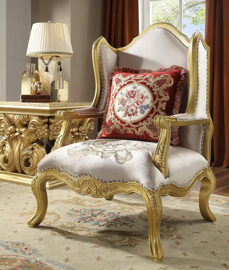 Metallic Bright Gold Chair Hd-31 By Homey Design | Mobilia Cleopatra 3 Metallic Bright Gold Chair HD-31 By Homey Design - Image 1