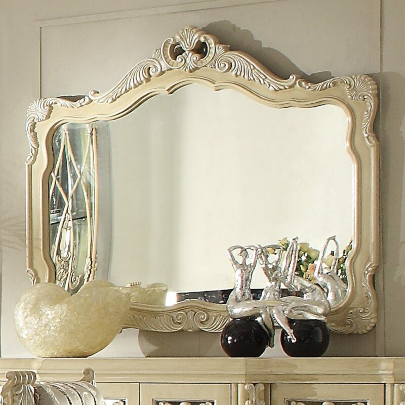 Luxury Cream Pearl Mirror Hd-5800 By Homey Design | Mobilia Cleopatra 3 Luxury Cream Pearl Mirror HD-5800 By Homey Design - Image 1